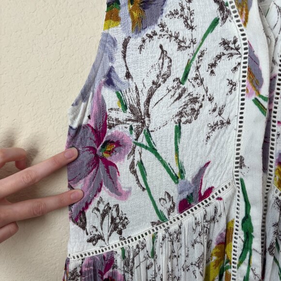 Anthropologie Nia Boho Floral Tunic Button Front Top - Picture 9 of 13